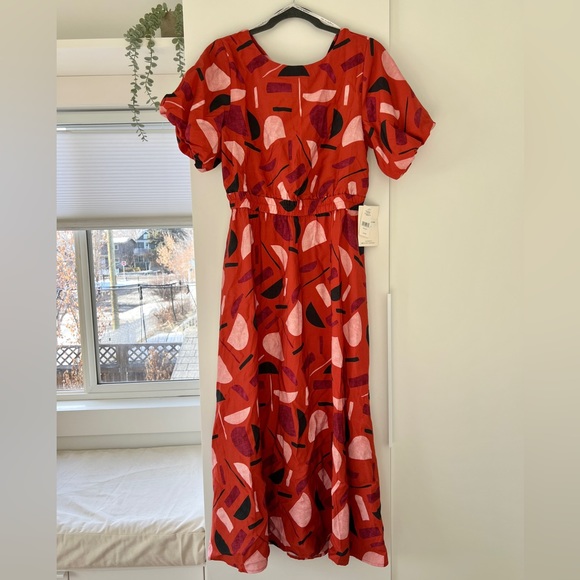 Staple the Label Murano Twist-Back Geo-Print Midi Dress - Picture 5 of 6